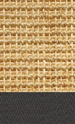 Sisal Salvador chabils 007 tæppe med kantbånd i granit 045